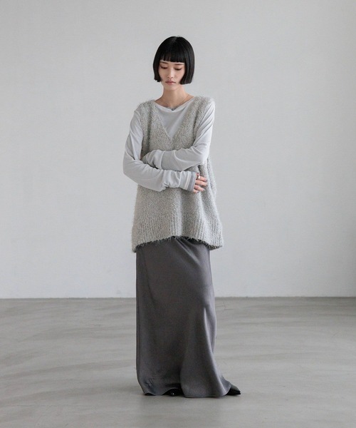 LOWRYS FARM（ローリーズファーム）の「チュールシャギーベスト　638101（ベスト・レディース・グレー/アイボリー/ブラック・FREE）」の17枚目の写真