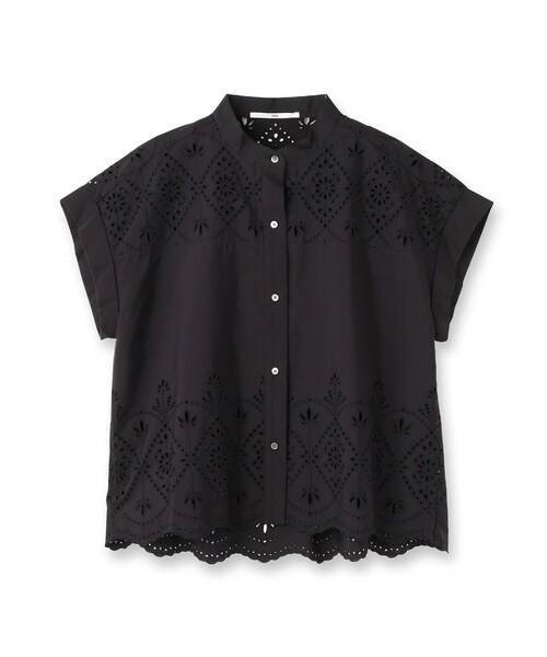 TICCA(ティッカ)の「TICCA(ティッカ)レースフレンチシャツ(シャツ/ブラウス・レディース・グレー系その他/ブラック・00)」の2枚目の写真