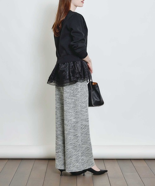 PICCIN(ピッチン)の「ストレッチツイードワイドパンツ(その他パンツ・レディース・ベージュ/ブラック・S/M)」の18枚目の写真