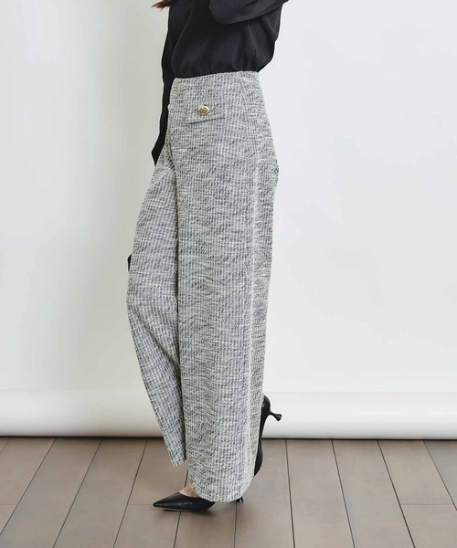 PICCIN(ピッチン)の「ストレッチツイードワイドパンツ(その他パンツ・レディース・ベージュ/ブラック・S/M)」の14枚目の写真