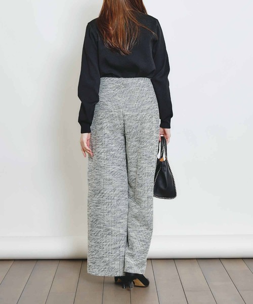 PICCIN(ピッチン)の「ストレッチツイードワイドパンツ(その他パンツ・レディース・ベージュ/ブラック・S/M)」の10枚目の写真