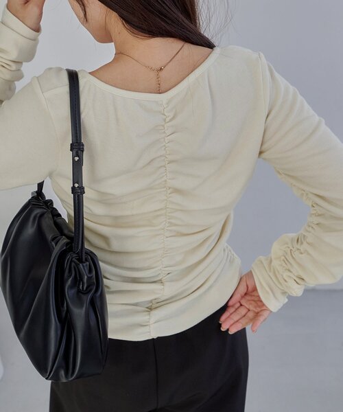 CAPRICIEUX LE'MAGE（カプリシューレマージュ）の「パイピングドレープカーディガン（Tシャツ/カットソー・レディース・ホワイト系その他/ベージュ/チャコールグレー・FREE）」の11枚目の写真