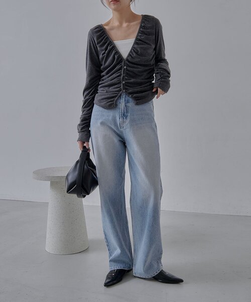 CAPRICIEUX LE'MAGE（カプリシューレマージュ）の「パイピングドレープカーディガン（Tシャツ/カットソー・レディース・ホワイト系その他/ベージュ/チャコールグレー・FREE）」の18枚目の写真