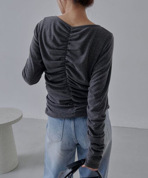 CAPRICIEUX LE'MAGE（カプリシューレマージュ）の「パイピングドレープカーディガン（Tシャツ/カットソー・レディース・ホワイト系その他/ベージュ/チャコールグレー・FREE）」の21枚目の写真