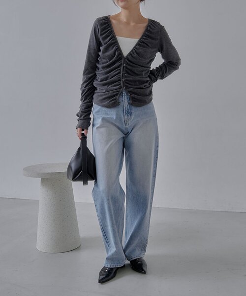 CAPRICIEUX LE'MAGE（カプリシューレマージュ）の「パイピングドレープカーディガン（Tシャツ/カットソー・レディース・ホワイト系その他/ベージュ/チャコールグレー・FREE）」の22枚目の写真