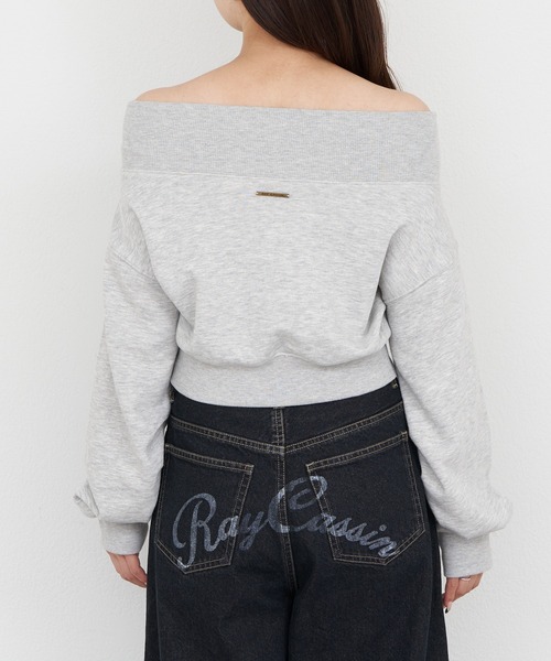 RAY CASSIN（レイカズン）の「【セットアップで着られる】ピグメントオフショルショートスウェット（スウェット・レディース・ブラウン系その他2/グレー/ベージュ系その他2・FREE）」の18枚目の写真