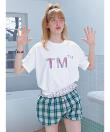 TM パッチワークTシャツ_ピンク