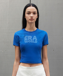 ERA（エラ）の「WOMEN ERA WORLD SLIM CROPPED T - DEEP BLUE（Tシャツ/カットソー）」