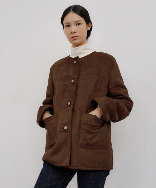 OCTETTE(オテット)の「HENRY SUEDE HALF-FUR MUSTANG_BROWN(ムートンコート・レディース・ブラウン・S/M)」の3枚目の写真