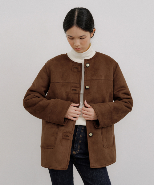 OCTETTE(オテット)の「HENRY SUEDE HALF-FUR MUSTANG_BROWN(ムートンコート・レディース・ブラウン・S/M)」の5枚目の写真