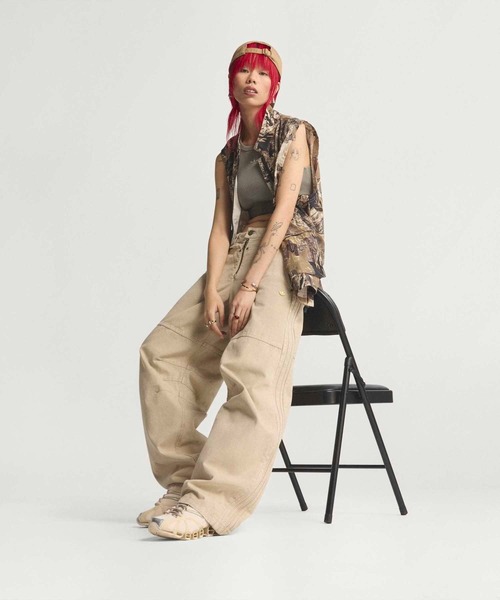 adidas（アディダス）の「キャンバス ルーズパンツ / アディダスオリジナルス adidas Originals（その他パンツ・レディース・ベージュ・24/30/25/30/26/30/27/30/28/30/29/30/30W 30L/31W 30L/32W 30L）」の6枚目の写真