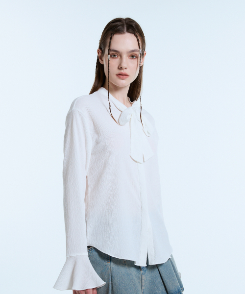 LARTIGENT(ラーティゼン)の「L11 TIE BLOUSE(WHITE)(シャツ/ブラウス・レディース・その他・FREE)」の3枚目の写真