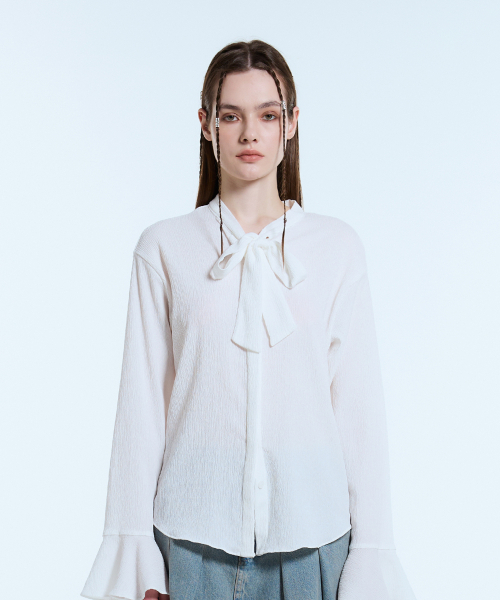 LARTIGENT(ラーティゼン)の「L11 TIE BLOUSE(WHITE)(シャツ/ブラウス・レディース・その他・FREE)」の5枚目の写真