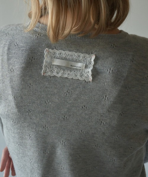 Birthday room(バースデイルーム)の「レースタグパターンメッシュカットソー/Lace tag pattern mesh top(Tシャツ/カットソー・レディース・グレー/アイボリー・FREE)」の11枚目の写真