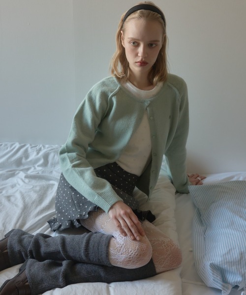 Birthday room(バースデイルーム)の「レースタグパターンメッシュカットソー/Lace tag pattern mesh top(Tシャツ/カットソー・レディース・グレー/アイボリー・FREE)」の8枚目の写真