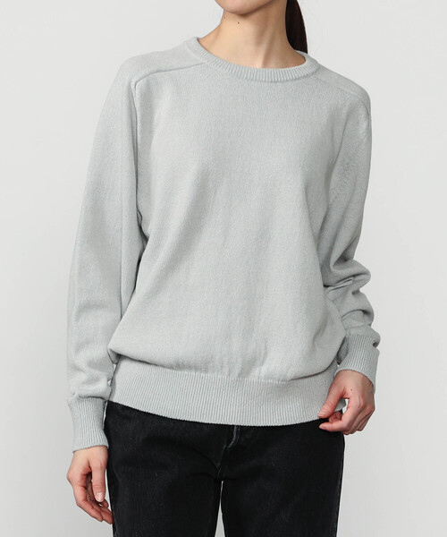 Morris & Sons（モリスアンドサンズ）の「MORRIS & SONS | コットン サドルショルダーニット WOMEN（ニット/セーター・レディース・オレンジ/グレー/ブラウン/イエロー/ネイビー・0）」の2枚目の写真