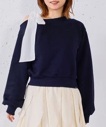 シフォンリボンワンショルスウェット