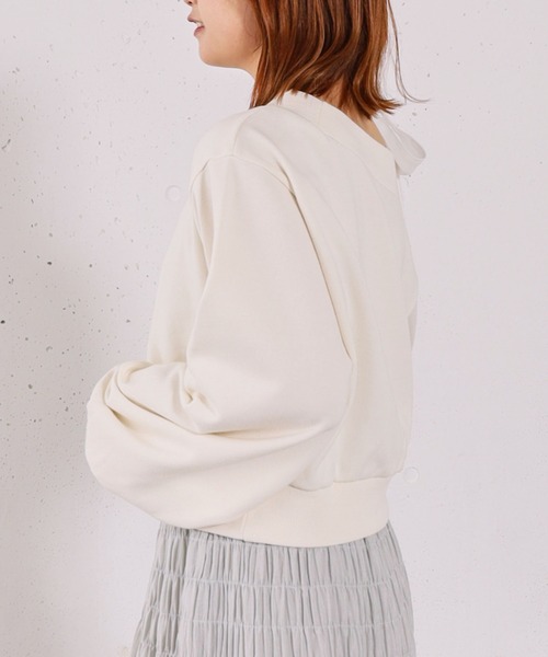 archives（アルシーヴ）の「シフォンリボンワンショルスウェット（スウェット・レディース・グレー/アイボリー/ネイビー・MEDIUM）」の14枚目の写真