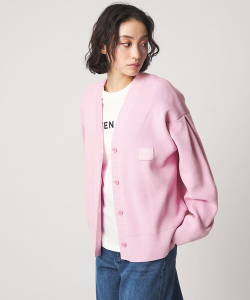 CITEN（シテン）の「＜CITEN＞ロゴニットVネックカーディガン（カーディガン/ボレロ・レディース・イエロー/ブラック/ピンク/ライトグレー・FREE）」の4枚目の写真