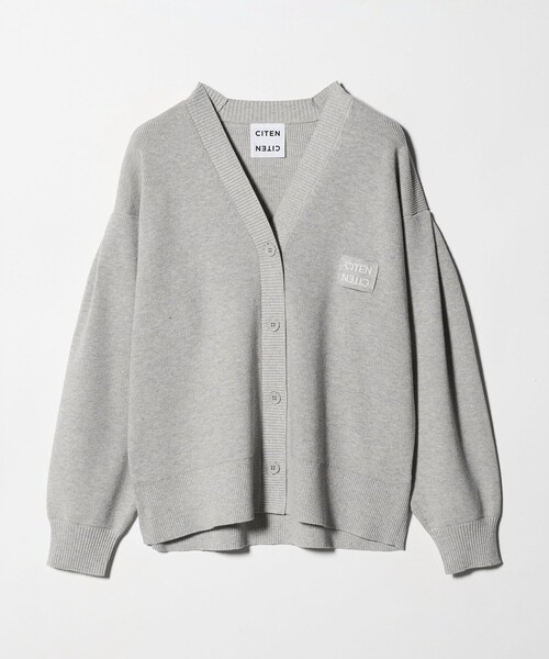CITEN（シテン）の「＜CITEN＞ロゴニットVネックカーディガン（カーディガン/ボレロ・レディース・イエロー/ブラック/ピンク/ライトグレー・FREE）」の2枚目の写真