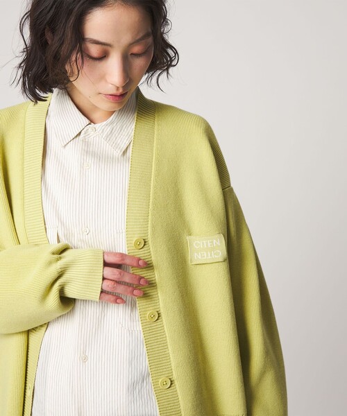 CITEN（シテン）の「＜CITEN＞ロゴニットVネックカーディガン（カーディガン/ボレロ・レディース・イエロー/ブラック/ピンク/ライトグレー・FREE）」の5枚目の写真