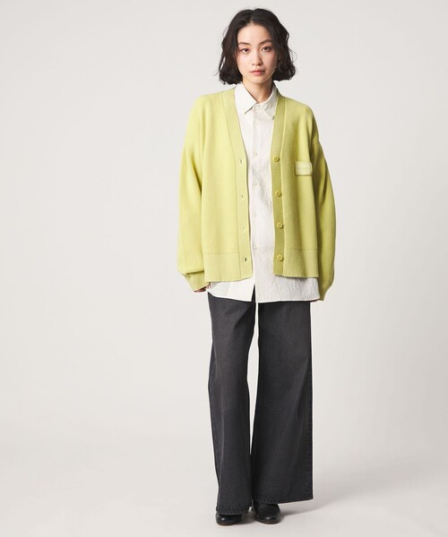 CITEN（シテン）の「＜CITEN＞ロゴニットVネックカーディガン（カーディガン/ボレロ・レディース・イエロー/ブラック/ピンク/ライトグレー・FREE）」の7枚目の写真