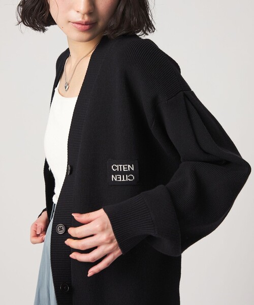 CITEN（シテン）の「＜CITEN＞ロゴニットVネックカーディガン（カーディガン/ボレロ・レディース・イエロー/ブラック/ピンク/ライトグレー・FREE）」の8枚目の写真