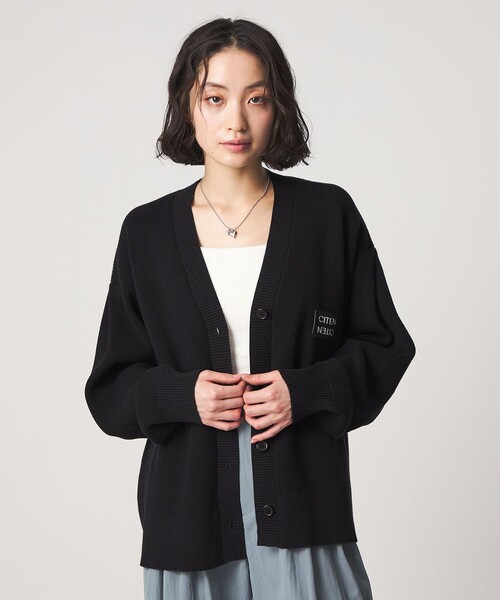 CITEN（シテン）の「＜CITEN＞ロゴニットVネックカーディガン（カーディガン/ボレロ・レディース・イエロー/ブラック/ピンク/ライトグレー・FREE）」の9枚目の写真