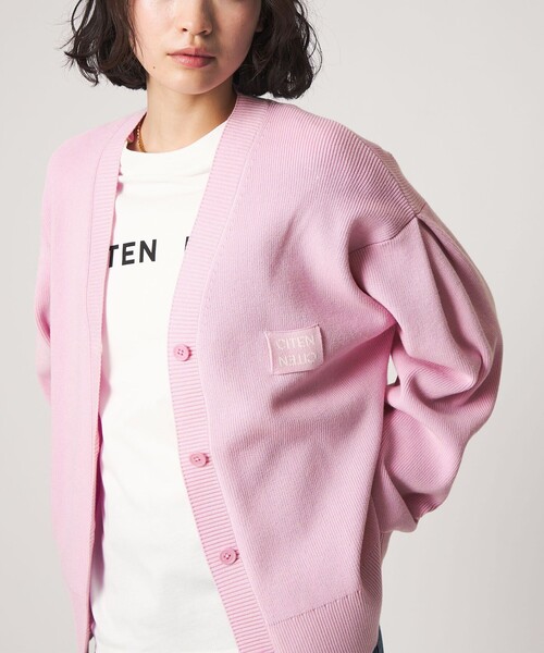 CITEN（シテン）の「＜CITEN＞ロゴニットVネックカーディガン（カーディガン/ボレロ・レディース・イエロー/ブラック/ピンク/ライトグレー・FREE）」の11枚目の写真