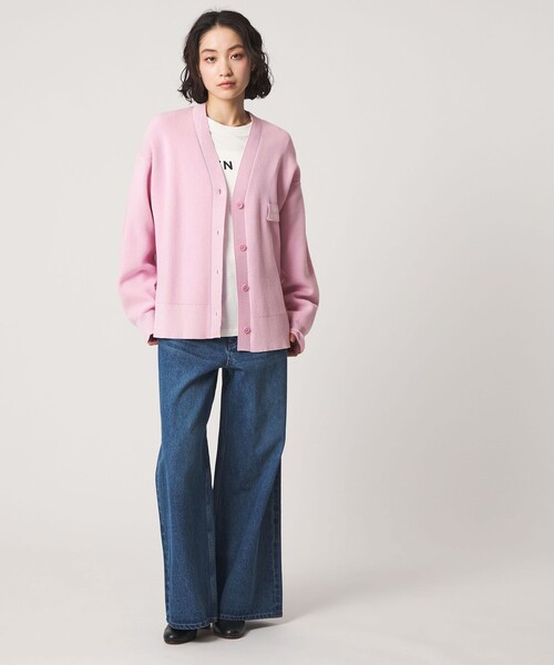 CITEN（シテン）の「＜CITEN＞ロゴニットVネックカーディガン（カーディガン/ボレロ・レディース・イエロー/ブラック/ピンク/ライトグレー・FREE）」の13枚目の写真