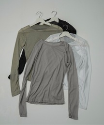 lawgy | rib sheer round neck tops / リブシアーラウンドネックトップス(Tシャツ/カットソー)