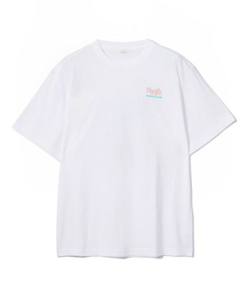 Pacific PICKLE CLUB（パシフィックピックルクラブ）の「PPC WAVE T-SHIRT（Tシャツ/カットソー・メンズ・ピンク/ホワイト・S/M/L）」の3枚目の写真