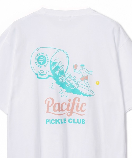 Pacific PICKLE CLUB（パシフィックピックルクラブ）の「PPC WAVE T-SHIRT（Tシャツ/カットソー・メンズ・ピンク/ホワイト・S/M/L）」の5枚目の写真