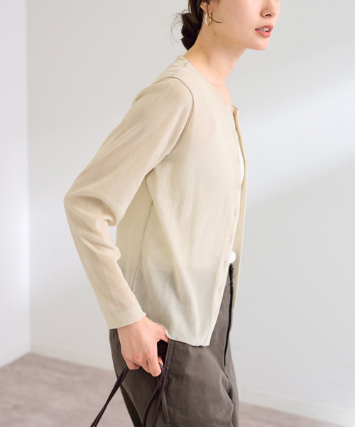 FRAMeWORK(フレームワーク)の「≪新色 / 追加≫チュールフロッキーカーディガン(カーディガン/ボレロ・レディース・グレー/ホワイト系その他・FREE)」の12枚目の写真