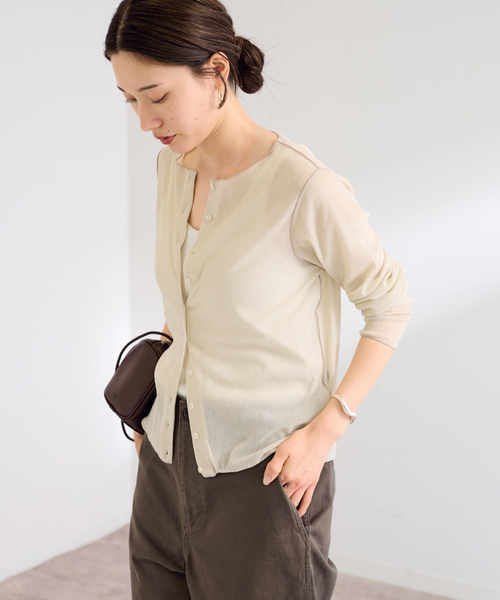 FRAMeWORK(フレームワーク)の「≪新色 / 追加≫チュールフロッキーカーディガン(カーディガン/ボレロ・レディース・グレー/ホワイト系その他・FREE)」の10枚目の写真