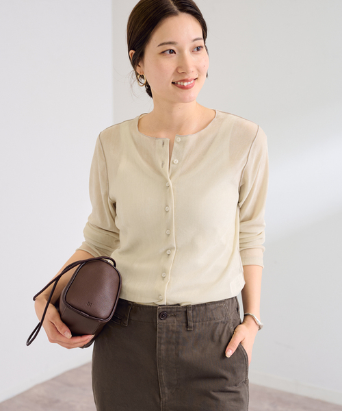 FRAMeWORK(フレームワーク)の「≪新色 / 追加≫チュールフロッキーカーディガン(カーディガン/ボレロ・レディース・グレー/ホワイト系その他・FREE)」の9枚目の写真