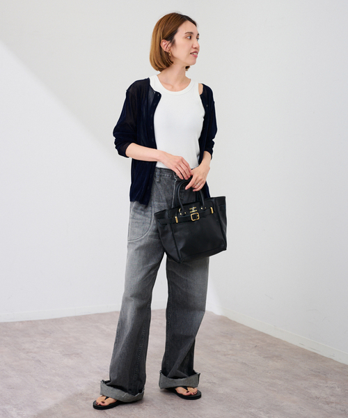 FRAMeWORK(フレームワーク)の「≪新色 / 追加≫チュールフロッキーカーディガン(カーディガン/ボレロ・レディース・グレー/ホワイト系その他・FREE)」の5枚目の写真