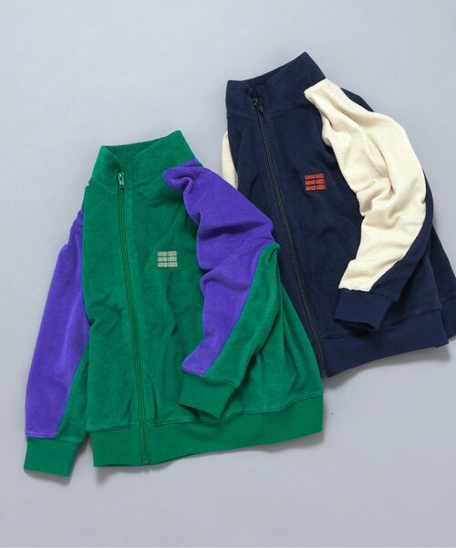 BREEZE（ブリーズ）の「【リンク】サイドラインパイルジャケット_セットアップ可（ジャージ・キッズ・ネイビー/グリーン・90/100/110/120/130/140/150）」の5枚目の写真
