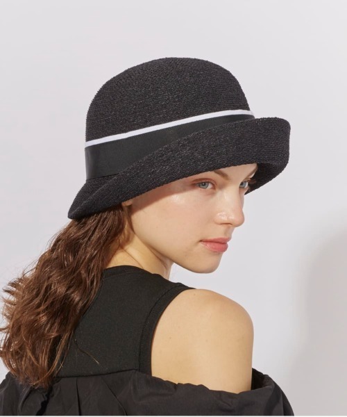 Chapeau d' O(シャポードオー)の「Chapeau d' O Washi G.G. Ribbon Breton / シャポードオー(ハット・レディース・ライトブルー/ブラック/ライトベージュ・L 59cm/M/57.5cm)」の8枚目の写真