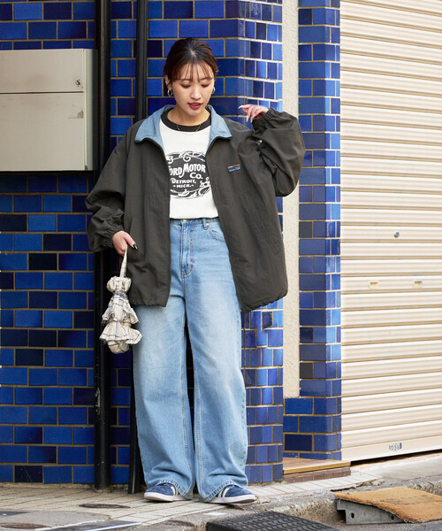 FREAK'S STORE(フリークスストア)の「限定展開 FREAK'S STORE OUTDOORS 配色 スタンドカラー ブルゾン(ブルゾン・レディース・ブラック/グレー/ネイビー/ベージュ/ブラウン・フリ-)」の14枚目の写真