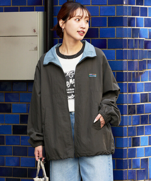 FREAK'S STORE(フリークスストア)の「限定展開 FREAK'S STORE OUTDOORS 配色 スタンドカラー ブルゾン(ブルゾン・レディース・ブラック/グレー/ネイビー/ベージュ/ブラウン・フリ-)」の15枚目の写真