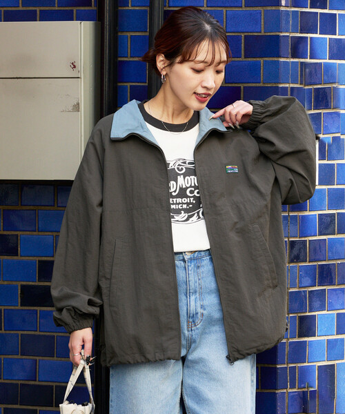 FREAK'S STORE(フリークスストア)の「限定展開 FREAK'S STORE OUTDOORS 配色 スタンドカラー ブルゾン(ブルゾン・レディース・ブラック/グレー/ネイビー/ベージュ/ブラウン・フリ-)」の16枚目の写真