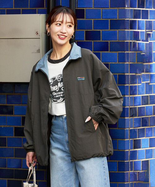 FREAK'S STORE(フリークスストア)の「限定展開 FREAK'S STORE OUTDOORS 配色 スタンドカラー ブルゾン(ブルゾン・レディース・ブラック/グレー/ネイビー/ベージュ/ブラウン・フリ-)」の18枚目の写真