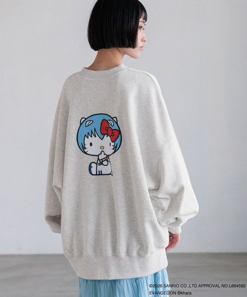 LOWRYS FARM(ローリーズファーム)の「【EVA x HELLO KITTY】スウェットプルオーバー 631255(スウェット・レディース・アイボリー/グレー/ブラック・FREE)」の3枚目の写真