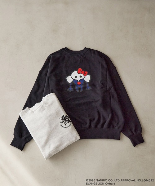 LOWRYS FARM(ローリーズファーム)の「【EVA x HELLO KITTY】スウェットプルオーバー 631255(スウェット・レディース・アイボリー/グレー/ブラック・FREE)」の1枚目の写真