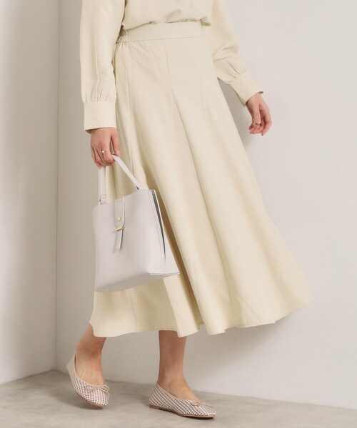 ITS'DEMO（イッツデモ）の「【手洗い可／セットアップ可】サテンピーチスカート（スカート・レディース・ピンク/アイボリー/サックスブルー・00）」の7枚目の写真