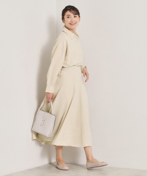 ITS'DEMO（イッツデモ）の「【手洗い可／セットアップ可】サテンピーチスカート（スカート・レディース・ピンク/アイボリー/サックスブルー・00）」の9枚目の写真