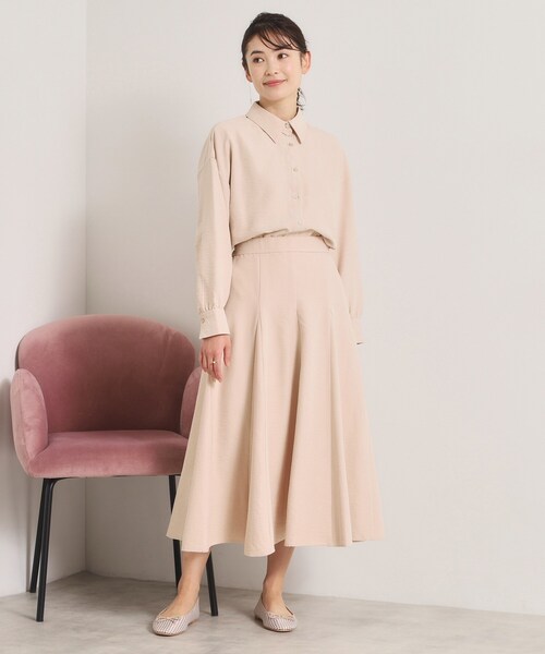 ITS'DEMO（イッツデモ）の「【手洗い可／セットアップ可】サテンピーチスカート（スカート・レディース・ピンク/アイボリー/サックスブルー・00）」の12枚目の写真