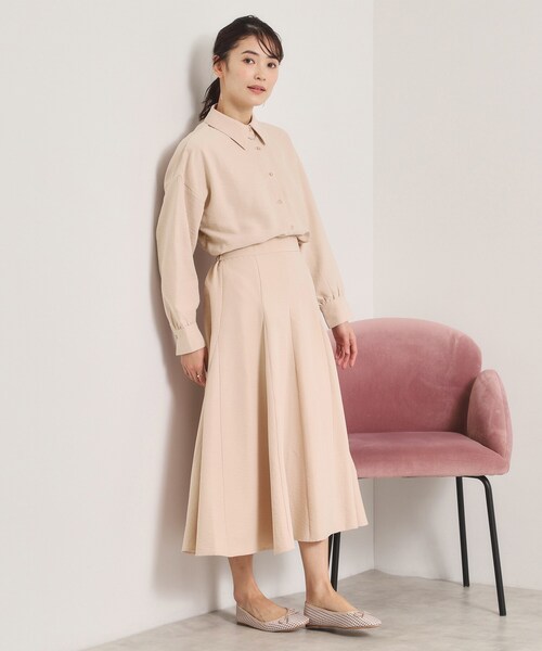 ITS'DEMO（イッツデモ）の「【手洗い可／セットアップ可】サテンピーチスカート（スカート・レディース・ピンク/アイボリー/サックスブルー・00）」の13枚目の写真