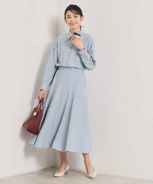 ITS'DEMO（イッツデモ）の「【手洗い可／セットアップ可】サテンピーチスカート（スカート・レディース・ピンク/アイボリー/サックスブルー・00）」の17枚目の写真